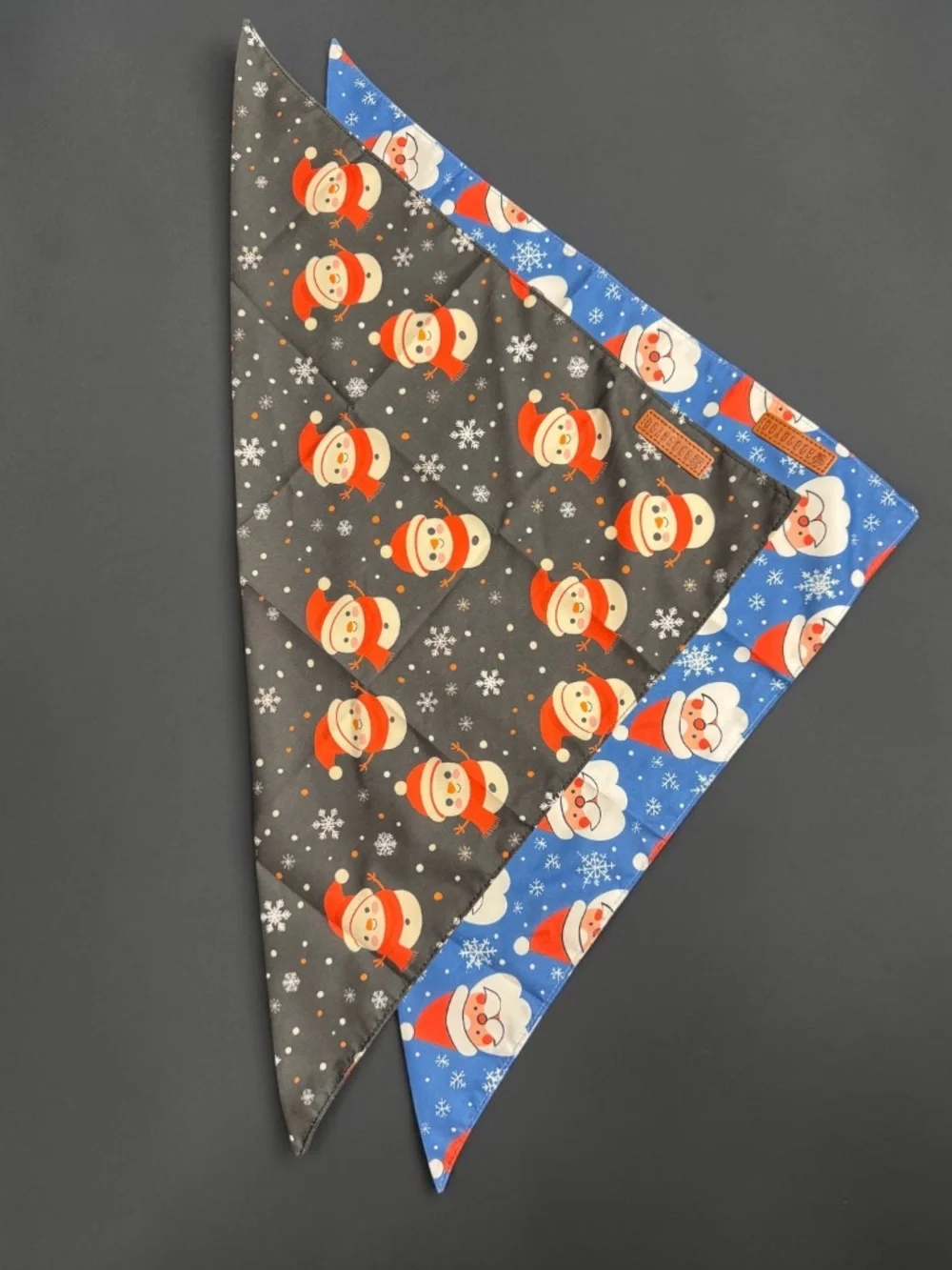ADOGGYGO Christmas Dog Bandanas 2 Pack Large NWOT Santa Snowman